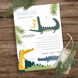 Carte De Remerciements Joyeux Anniversaire Alligator Marécage Mignon pour
