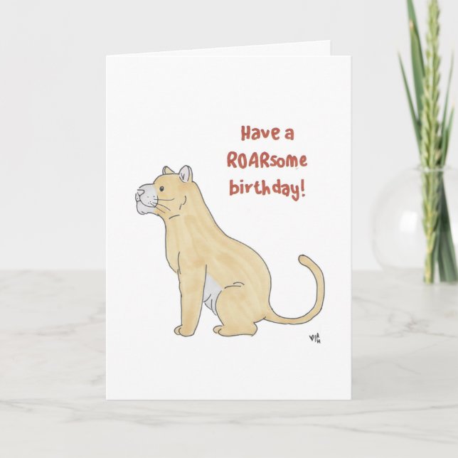 Carte De Remerciements Joyeux Anniversaire avec un Roarsome - Lion Card (Devant)