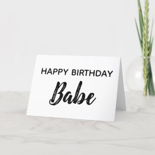 Carte De Remerciements Joyeux Anniversaire Babe Love You White Greeting C