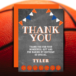 Carte De Remerciements Joyeux Anniversaire Basketball Tableau Noir Mignon