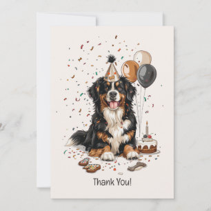 Carte De Remerciements Joyeux anniversaire Bernese Mountain Dog