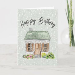 Carte De Remerciements Joyeux anniversaire Business Watercolor House