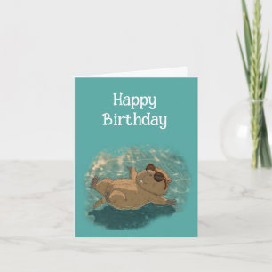 Carte De Remerciements Joyeux Anniversaire  Capybara Amusant Tout Simplem