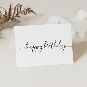 Carte De Remerciements Joyeux Anniversaire Classique Plié Noir Blanc