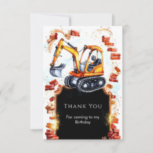 Carte De Remerciements Joyeux Anniversaire Construction Simple Mignonne