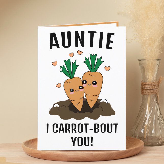 Carte De Remerciements Joyeux Anniversaire de la tante carotte drôle (cute funny carrot birthday card for aunt)