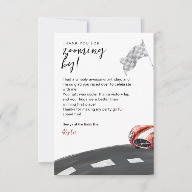 Carte De Remerciements Joyeux Anniversaire Démarrez Votre Moteur  (Devant)