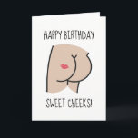 Carte De Remerciements Joyeux Anniversaire Doux Cheeks Funny Birthday Car<br><div class="desc">Cartes de voeux simples et mignonnes pour vos amoureux. Illustrations amusantes et sarcastiques. À l'intérieur est vide pour que vous écriviez votre propre message.</div>