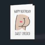 Carte De Remerciements Joyeux Anniversaire Doux Cheeks Funny Birthday Car<br><div class="desc">Cartes de voeux simples et mignonnes pour vos amoureux. Illustrations amusantes et sarcastiques. À l'intérieur est vide pour que vous écriviez votre propre message.</div>