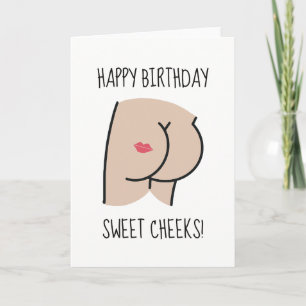 Carte De Remerciements Joyeux Anniversaire Doux Cheeks Funny Birthday Car