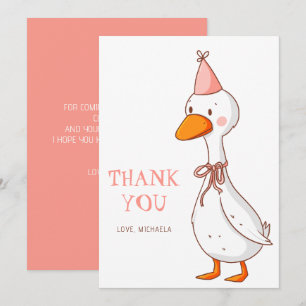 Carte De Remerciements Joyeux Anniversaire d'une Fille Rose Mignonne Une