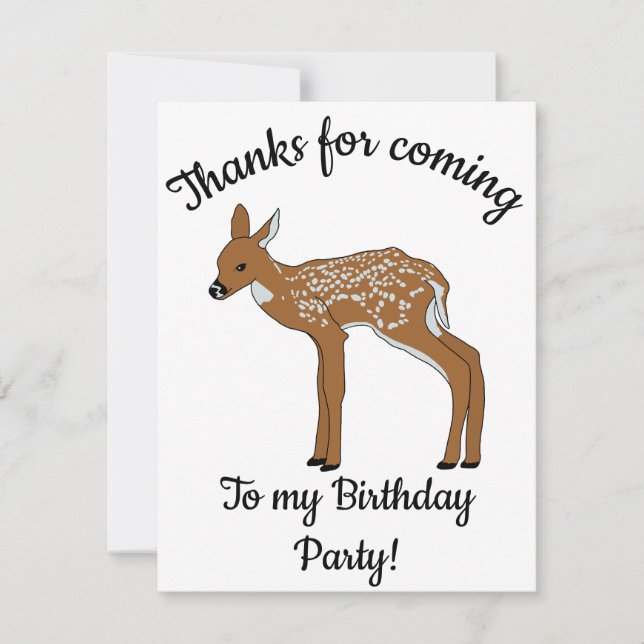 Carte De Remerciements Joyeux anniversaire Fawn (Devant)