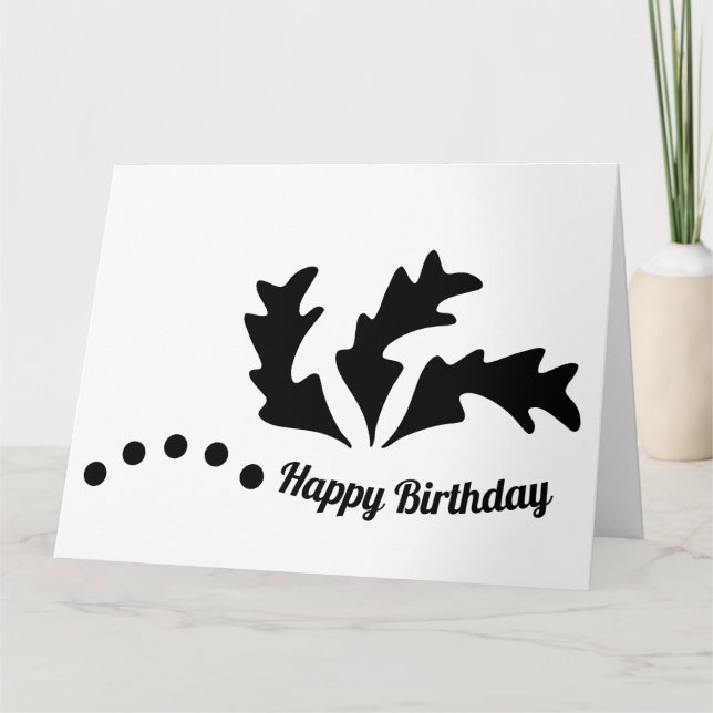 Carte De Remerciements Joyeux anniversaire Feuilles Abstraits (Devant)