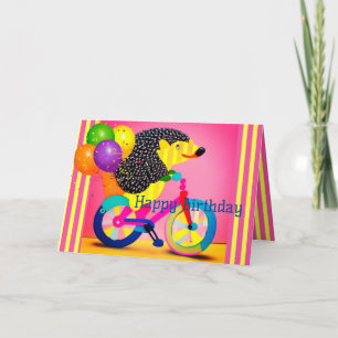 Carte De Remerciements Joyeux Anniversaire Hérisson équitation Ballons de