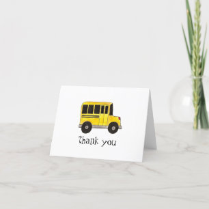 Carte De Remerciements Joyeux Anniversaire Jaune École Bus Enseignant Édu