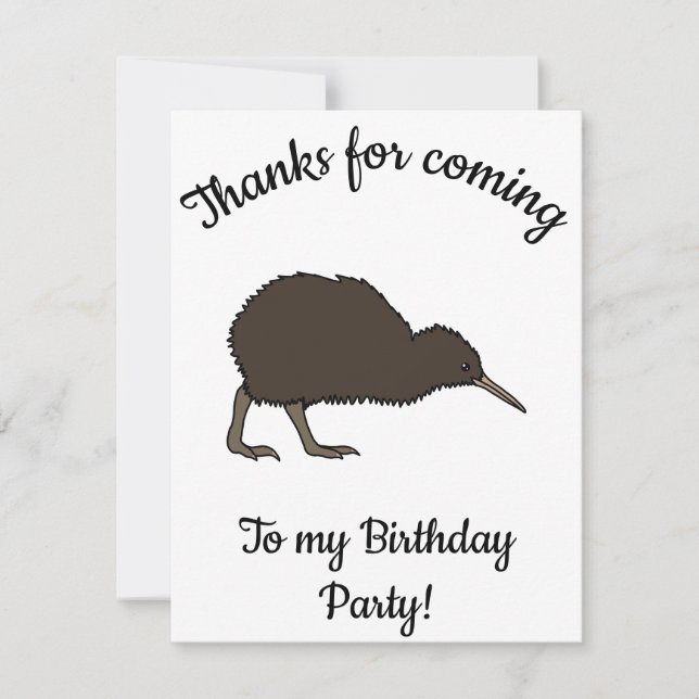 Carte De Remerciements Joyeux anniversaire Kiwi oiseau tropical (Devant)