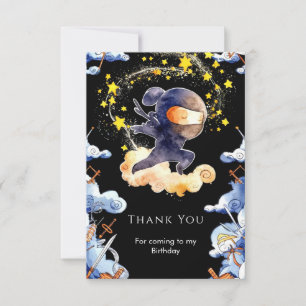 Carte De Remerciements Joyeux Anniversaire Ninja Personnalisé Mignon