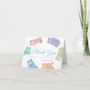 Carte De Remerciements Joyeux Anniversaire Ourson Pastel Sucré