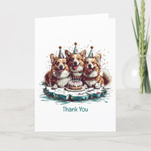 Carte De Remerciements Joyeux Anniversaire Pembroke Welsh Corgi Chiens