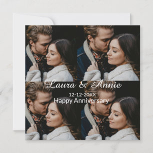 Carte De Remerciements Joyeux anniversaire photo collage nom date simple