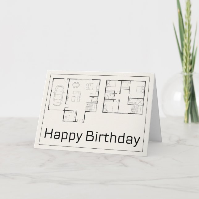 Carte De Remerciements Joyeux anniversaire pour Architecte, Architecture (Devant)