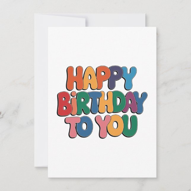 Carte De Remerciements Joyeux anniversaire rétro (Devant)