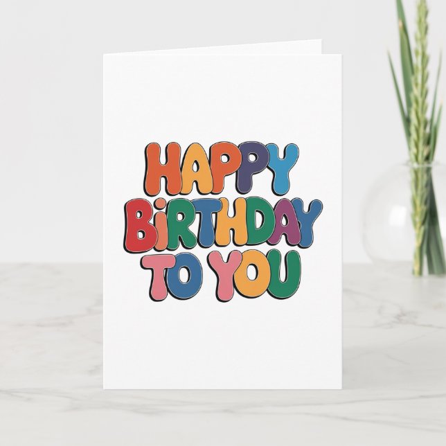 Carte De Remerciements Joyeux anniversaire rétro (Devant)
