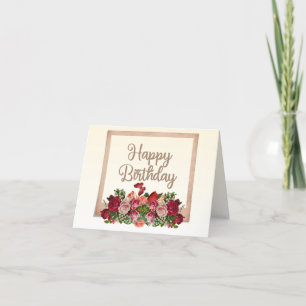 Carte De Remerciements Joyeux anniversaire Vintages Roses, Lily de la Val