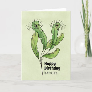 Carte De Remerciements Joyeux anniversaire weirdo botanique