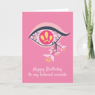 Carte De Remerciements Joyeux anniversaire Weirdo Trippy Psychedelic yeux