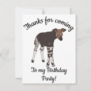 Carte De Remerciements Joyeux B-day bébé Okapi animal