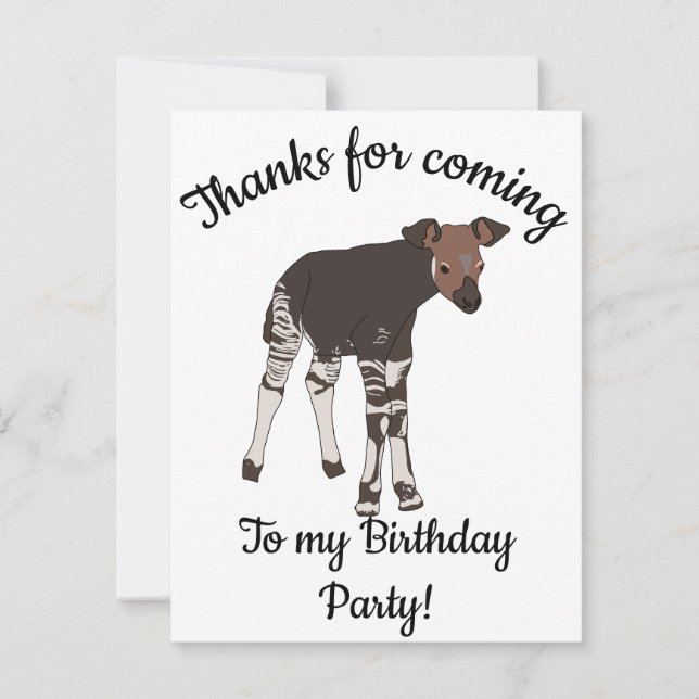 Carte De Remerciements Joyeux B-day bébé Okapi animal (Devant)