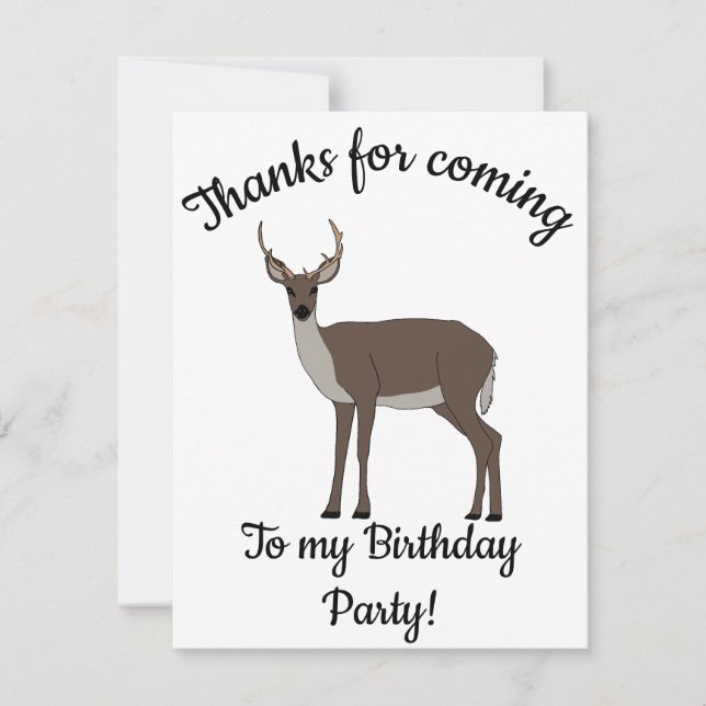 Carte De Remerciements Joyeux B-day Buck Deer Animal (Devant)