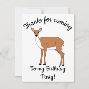 Carte De Remerciements Joyeux B-day Doe Deer Animal