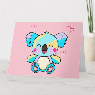 Carte De Remerciements Joyeux bébé koala souriant ours avec coeur d'amour