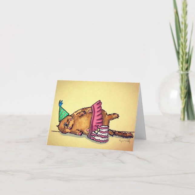 Carte De Remerciements Joyeux chat d'anniversaire (Devant)