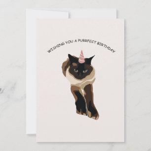 Carte De Remerciements Joyeux chat mignon d'anniversaire