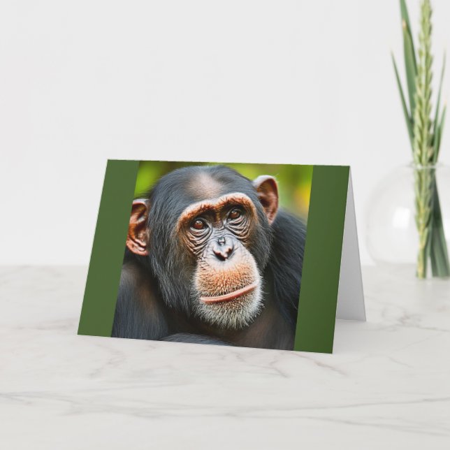 Carte De Remerciements Joyeux Chimp d'anniversaire (Devant)