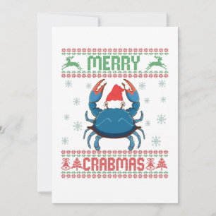 Carte De Remerciements Joyeux crabes Funny Crabe laide de Noël
