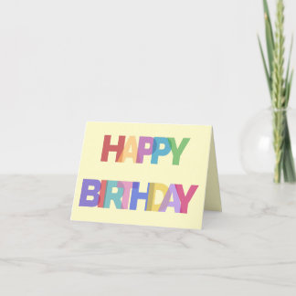 Carte De Remerciements Joyeux design d'anniversaire dans des couleurs joy