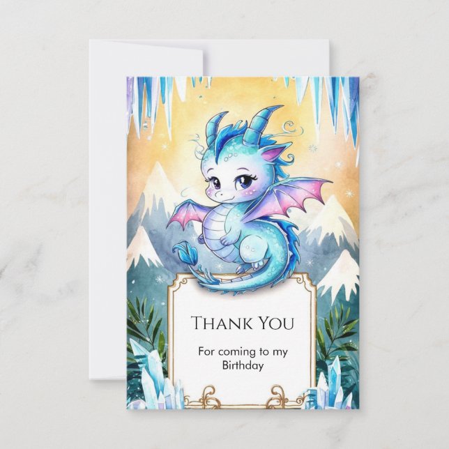 Carte De Remerciements Joyeux dragon magique Anniversaire (Devant)