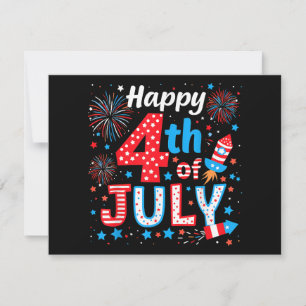 Carte De Remerciements Joyeux drapeau américain 4 juillet patriotique USA