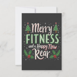 Carte De Remerciements Joyeux Fitness et Bonne Année Nouvel Arrière Muscu
