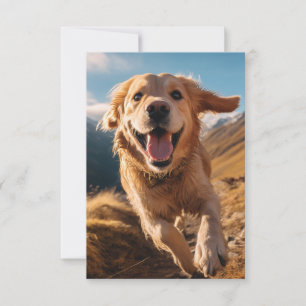 Carte De Remerciements Joyeux Golden Retriever en cours
