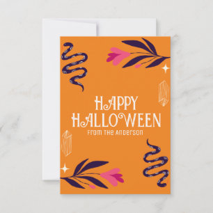 Carte De Remerciements Joyeux Halloween Serpents Orange Personnaliser