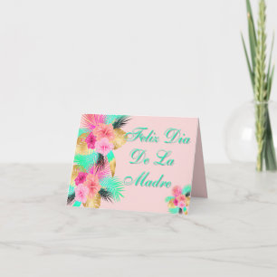 Carte De Remerciements Joyeux Jour De La Fête Des Mères Feuilles Tropical