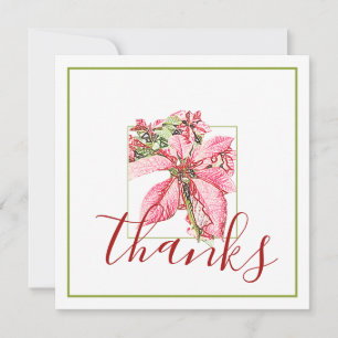 Carte De Remerciements Joyeux Joyeux Poinsettia Vintage