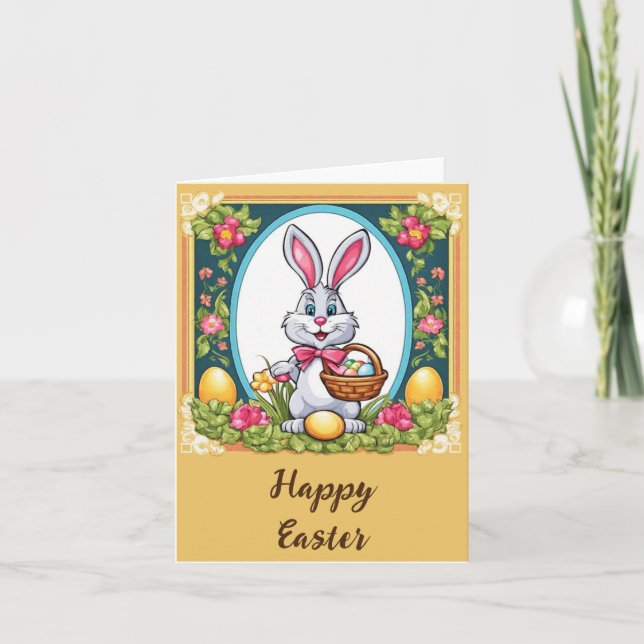 Carte De Remerciements Joyeux lapin de Pâques (Devant)