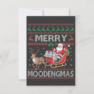 Carte De Remerciements Joyeux MooDengmas Moo Deng Noël Père Noël Hippo