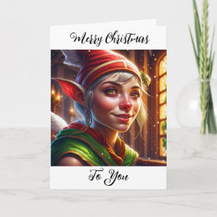 Carte De Remerciements Joyeux Noël à Vous   Elfe Adorable